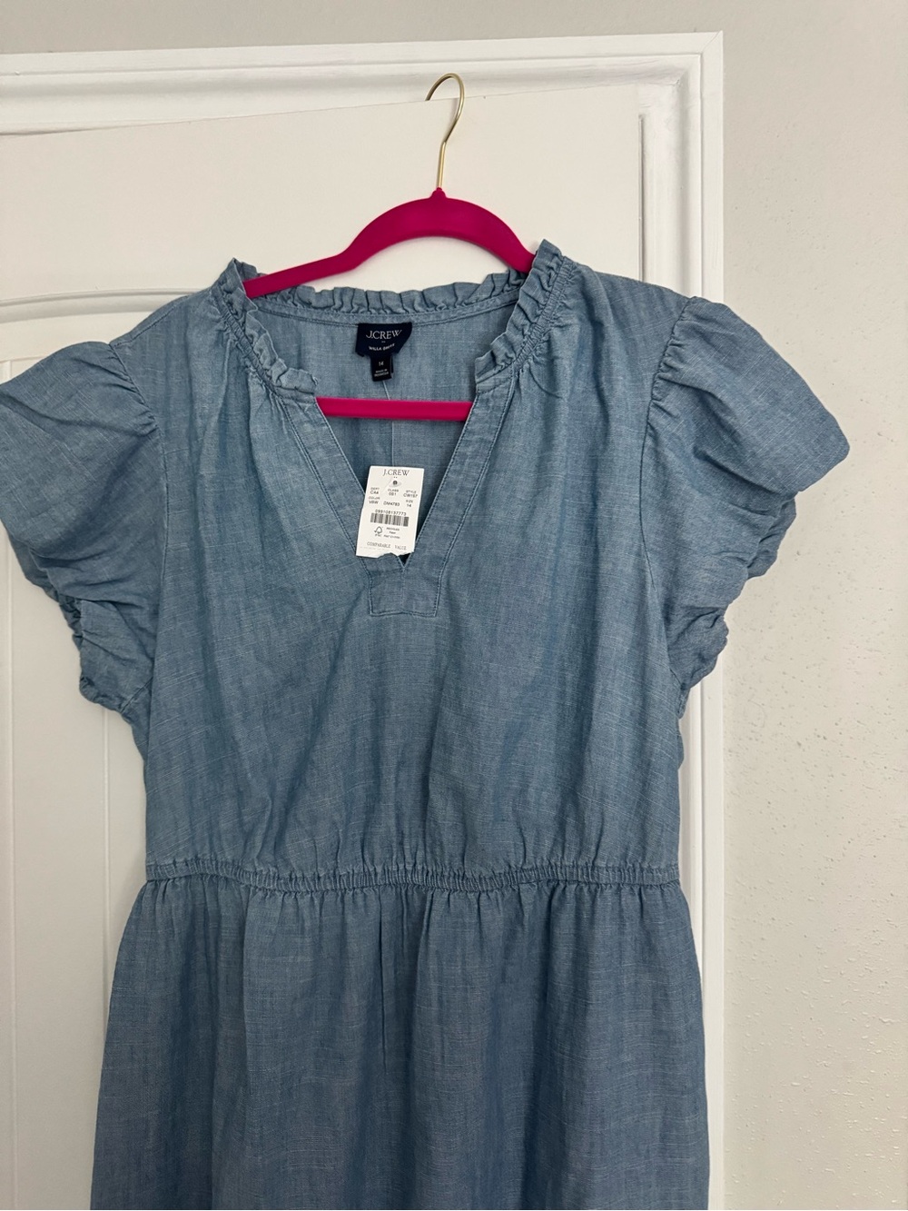 NWT JCrew Light Blue Chambray Dress- XL - Picture 2 of 4